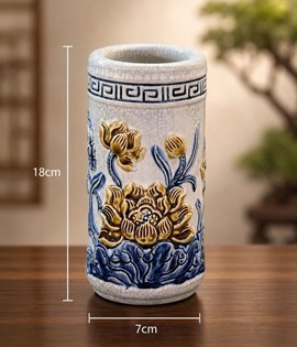 Ống hương men rạn s3 sen