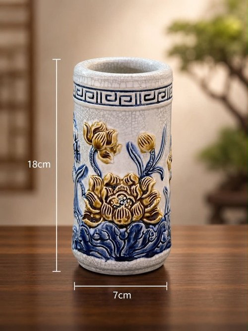 Ống hương men rạn s3 sen