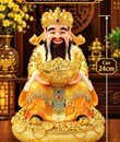 ông thần tiền đá 5201 8in vàng