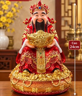 ông thần tiền đá 5201 8in đỏ
