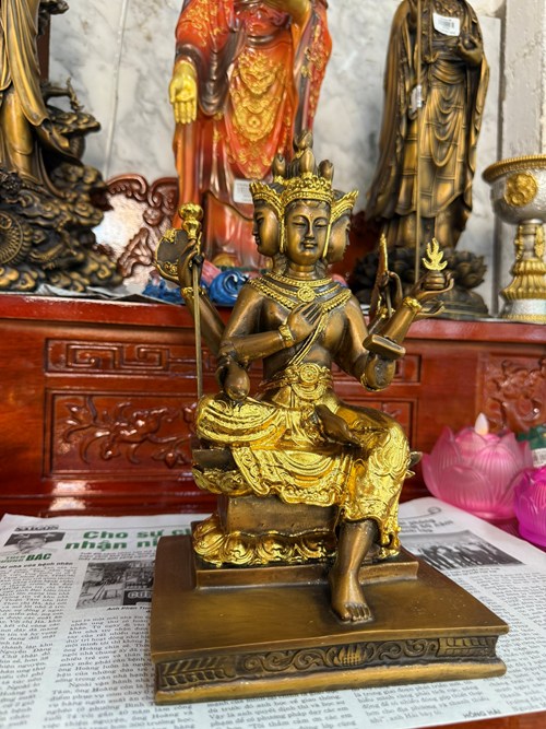 phật 4 mặt dát vàng 30cm