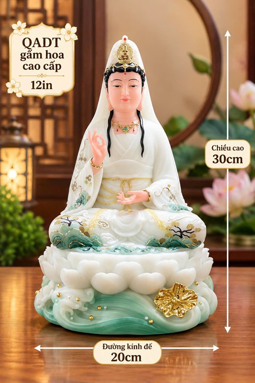 QA Đá Trắng gấm hoa cao cấp 12in