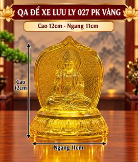 quan âm để xe 027pk vàng (giả lưu ly)