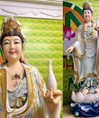 Quan Âm Đứng Đá Áo Trắng 23inch