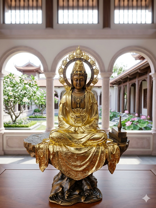 QUAN ÂM TỰ TẠI DÁT VÀNG 40CM