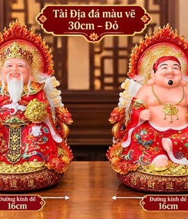 Tài địa đá màu vẽ 30cm đỏ