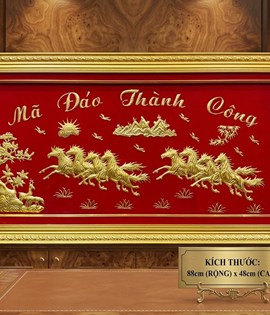 tranh dát vàng 48*88 mã đáo thành công