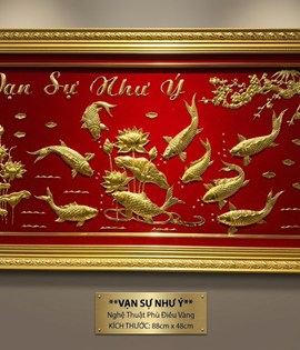 tranh dát vàng 48*88 vạn sự như ý