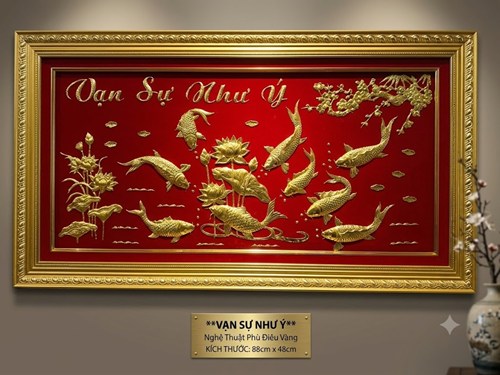 tranh dát vàng 48*88 vạn sự như ý