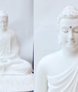 bổn sư ngồi đế cỏ 73cm màu trắng áo hở