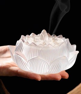 Xông trầm sen lưu ly trắng