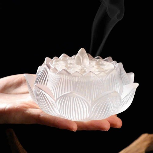 Xông trầm sen lưu ly trắng