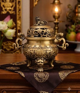 XT HOA VĂN 4D KỲ LÂN PVN369 VÀNG