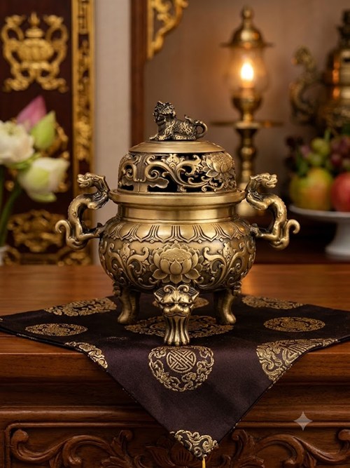 XT HOA VĂN 4D KỲ LÂN PVN369 VÀNG