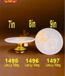 dĩa lưu ly trắng trung 1496 8in