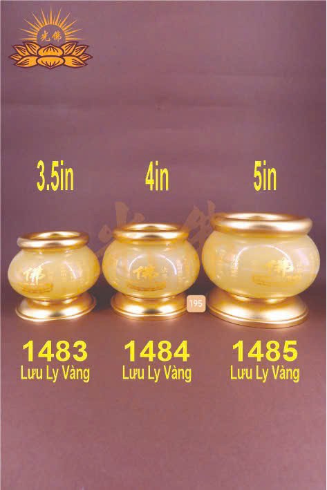 lư lưu ly kinh vàng 1485 5in