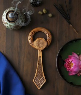 Móc y gỗ nâu đỏ