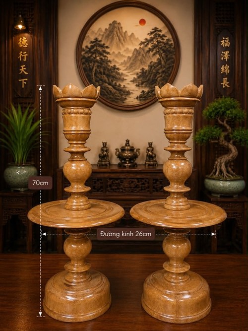 Chân Đèn Gỗ Gõ 7T