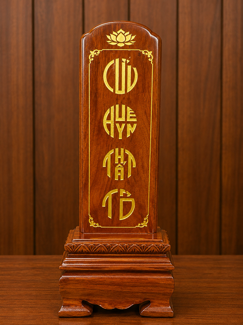 Bài vị cửu huyền gỗ gõ 38