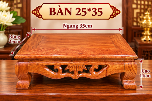 Bàn 25*35 gỗ hương