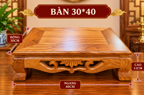 Bàn 30*40 gỗ hương
