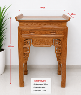 Bàn thờ 1 tầng gỗ gõ 107MDC127