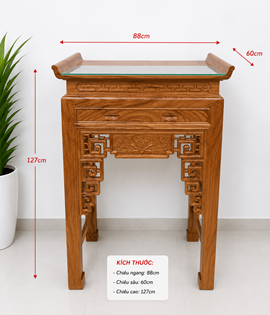 Bàn thờ 1 tầng gỗ gõ 88c127
