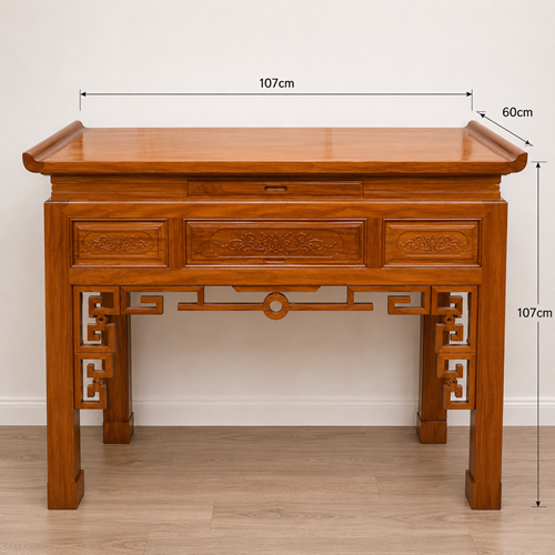 BÀN THỜ 1 TẦNG GỖ GÕ DB107 CM