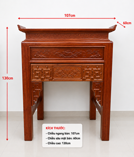 Bàn thờ 1 tầng gỗ hương 107MD