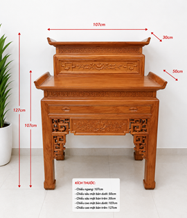 Bàn thờ 2 tầng gỗ gõ 107