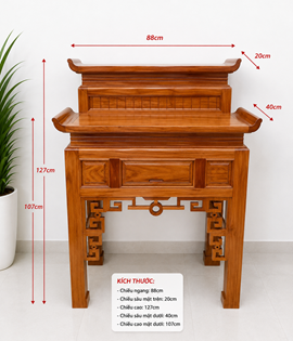 Bàn thờ 2 tầng gỗ gõ 88
