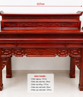 Bàn thờ 2 tầng gỗ tràm 127MD