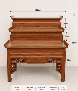 Bàn thờ 3 tầng gỗ hương 127