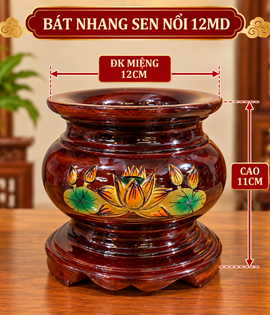 Bát nhang sen nổi 12 MD
