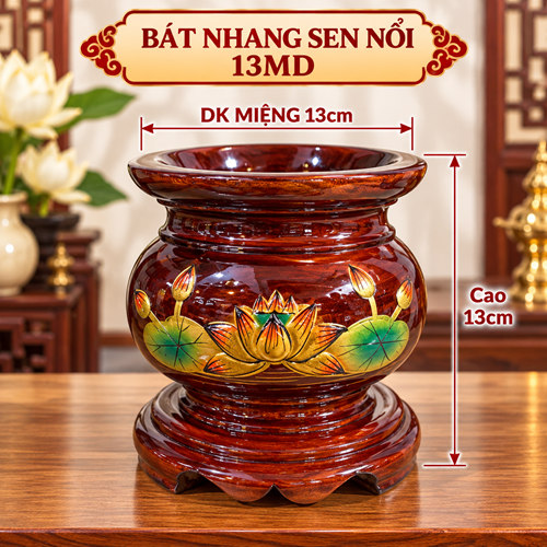 Bát nhang sen nổi 13 MD