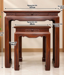 Bộ bàn thờ trơn 107cm