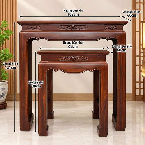 Bộ bàn thờ trơn 107cm