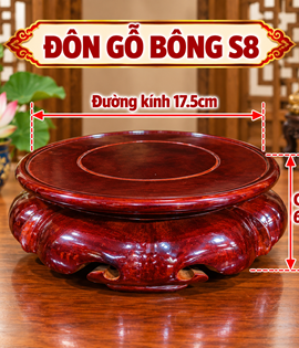 Đôn gỗ bông số8