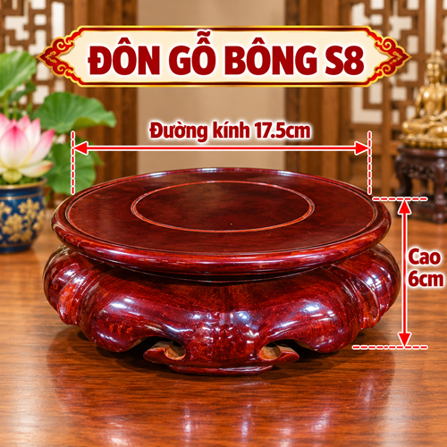 Đôn gỗ bông số8