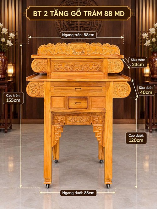 BT 2 TẦNG GỖ TRÀM 88 MD