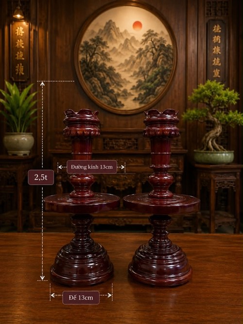 Chân đèn gỗ tràm 2t5