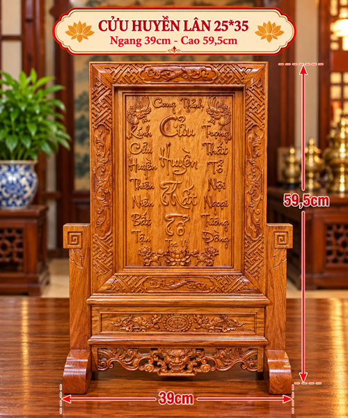 cửu huyền lân 25*35 (gỗ hương)