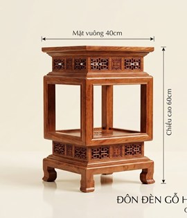 Đôn đèn gỗ hương 60cm