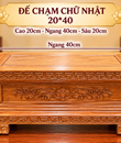 đế chạm chữ nhật 20*40 (gỗ hương)