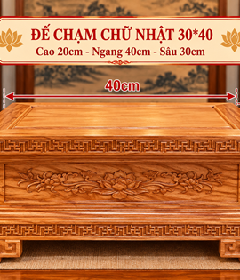 đế chạm chữ nhật 30*40 (gỗ hương)