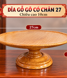 Dĩa gỗ gõ có chân 27