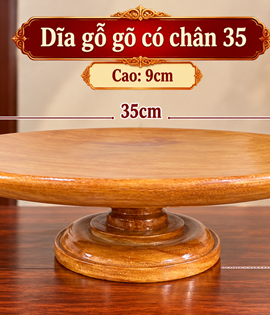 Dĩa gỗ gõ có chân 35
