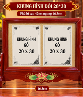 Khung hình đôi bông nổi 20*30
