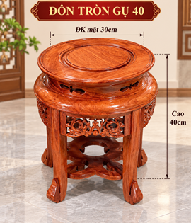 đôn tròn gụ 40