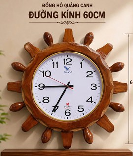 đồng hồ mặt trời gỗ gõ 60